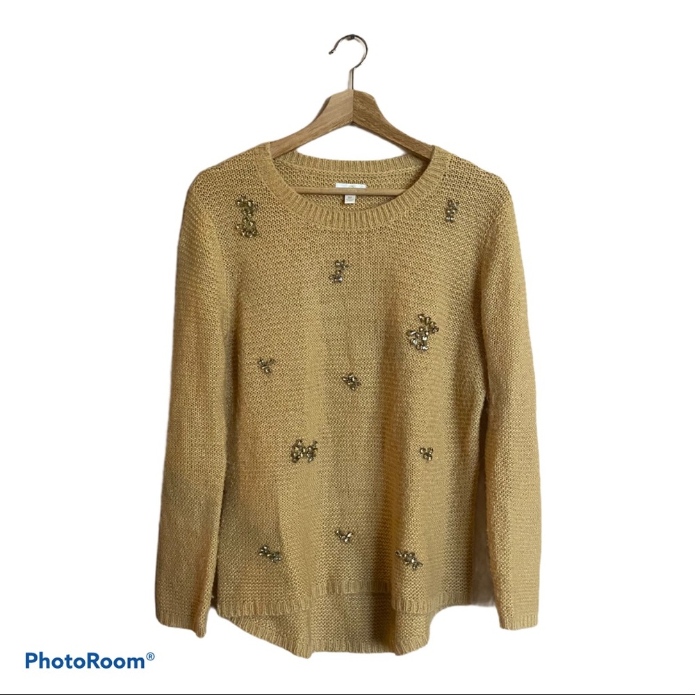 Charming Charlie Embellished Knit Sweater